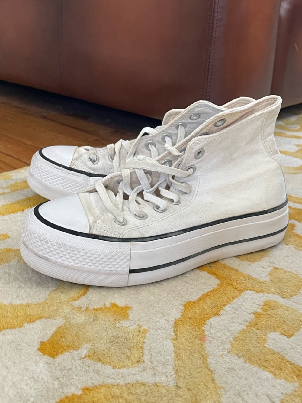 Converse White High-Top Platform Sneakers